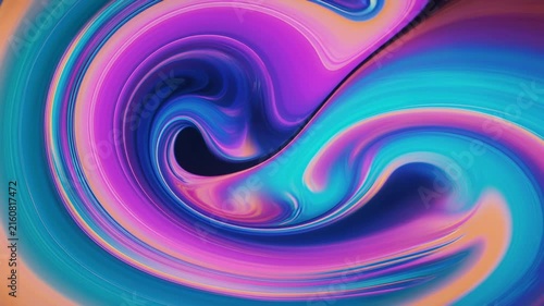 Abstract fluid waves swirling with vibrant neon colors in motion during a seamless loop