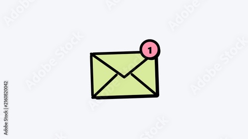 New Email Message Icon With Notification Badge