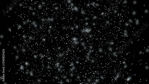 White Snow Falling Overlay Effect On Black Background