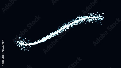 Abstract glowing particle wave animation on dark background