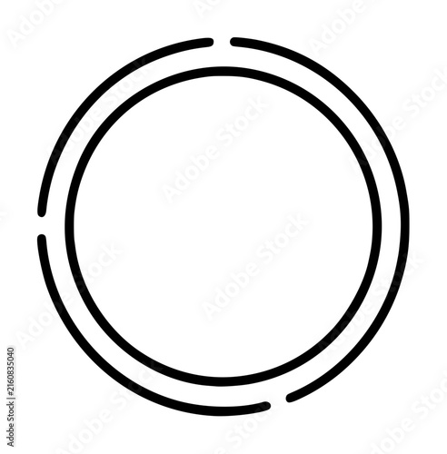 Foto Minimalist hand-drawn circular frame vector icon, featuring a double-ring outlin