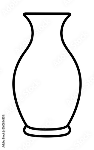 Hand-traced vector icon illustration of an elegant classic ceramic vase outline, minimalist line art design perfect for decorative pottery and home decor graphics