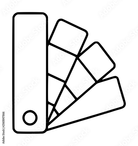 Foto Hand-traced vector icon of a classic Pantone color swatch fan deck with rectangu