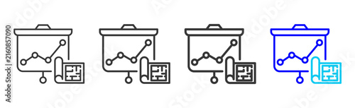 Layout Analytics Icon Collection Creative Outline Style for Facility Management Building Maintenance Safety Operations Workplace Services Vector Icon Packs Kit