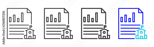 School Analytics Icon Collection Creative Outline Style for Facility Management Building Maintenance Safety Operations Workplace Services Vector Icon Packs Kit