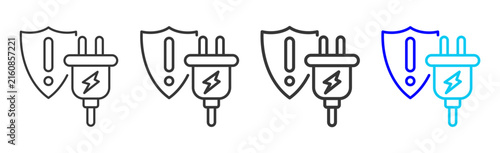 Electrical Safety Icon Collection Creative Outline Style for Facility Management Building Maintenance Safety Operations Workplace Services Vector Icon Packs Kit