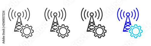 Signal Control Icon Collection Creative Outline Style for Facility Management Building Maintenance Safety Operations Workplace Services Vector Icon Packs Kit