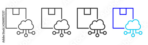 Cloud Solutions Icon Collection Creative Outline Style for Facility Management Building Maintenance Safety Operations Workplace Services Vector Icon Packs Kit
