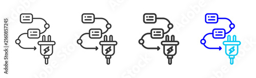 Energy Flow Icon Collection Creative Outline Style for Facility Management Building Maintenance Safety Operations Workplace Services Vector Icon Packs Kit