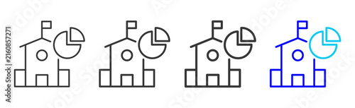 School Analytics Icon Collection Creative Outline Style for Facility Management Building Maintenance Safety Operations Workplace Services Vector Icon Packs Kit