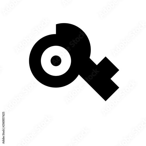 Black antique key symbol against a clean white background representing access or opportunity