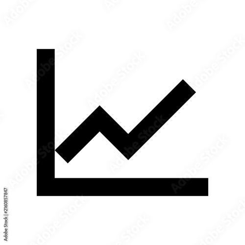 Simple line graph showing upward trend on white background with copy space