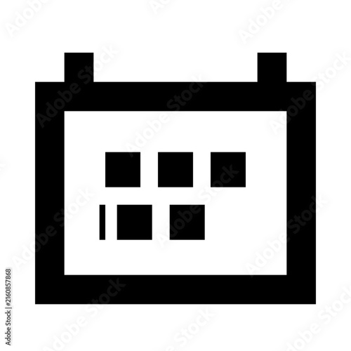 Simple calendar icon with grid layout signifying planning and organization during business meetings