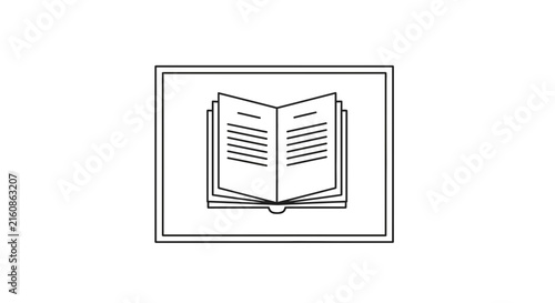 open book icon in square frame