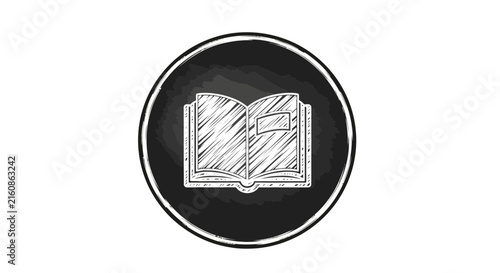 open book icon, black and white