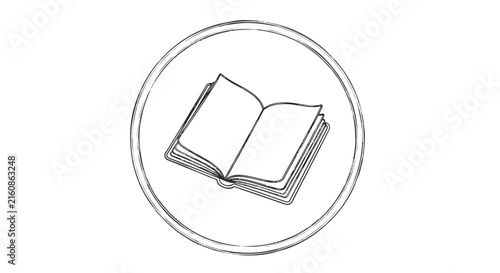 open book in circle