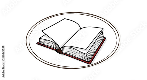 Open book on plate