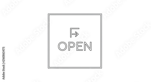 open sign with arrow