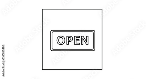Open sign on a white background