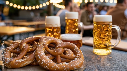 beer and pretzels
