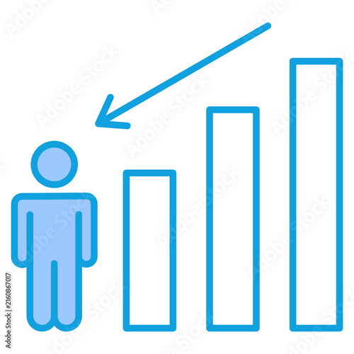 Churn Blue Icon Vector Illustration