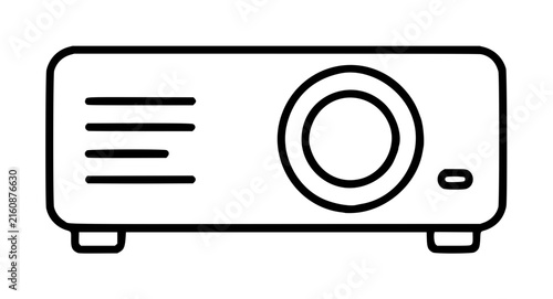 Konstfotografi Minimalist hand-traced black vector illustration icon of a classic video project