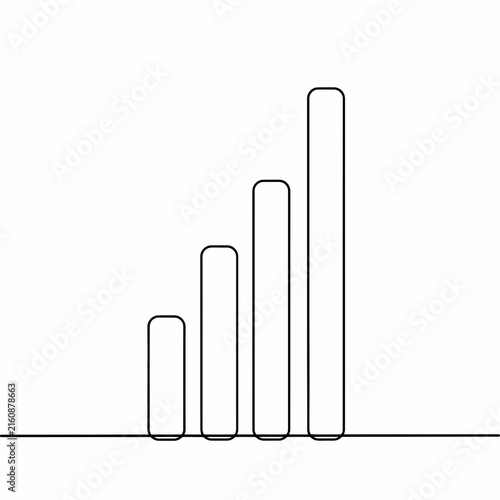 Línea minimalista de un gráfico de barras ascendente