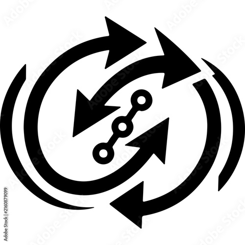 Dynamic Data Flow Arrows Vector Icon