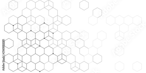 Geometric hexagonal network pattern fading into white with subtle depth and connection concepts