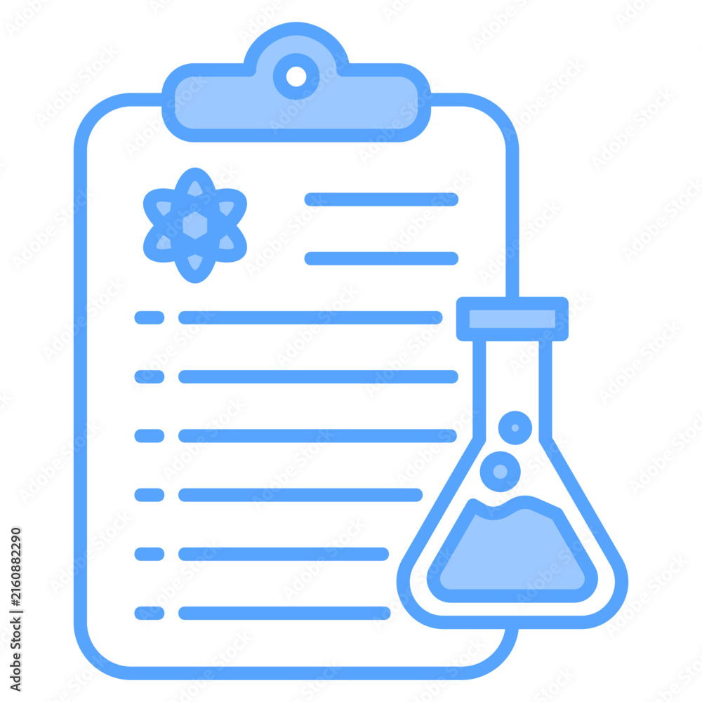 Obraz premium Lab Report Icon Lineal Blue Style Illustration