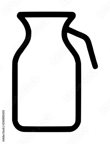 Foto Hand-drawn vector illustration of a classic milk jug with handle, minimalist lin