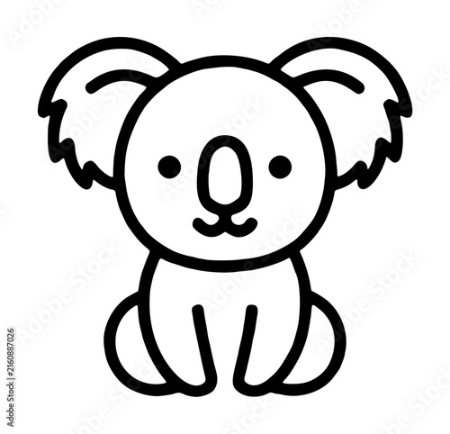 Canvas Print Cute hand-drawn koala vector icon illustration, adorable Australian marsupial be