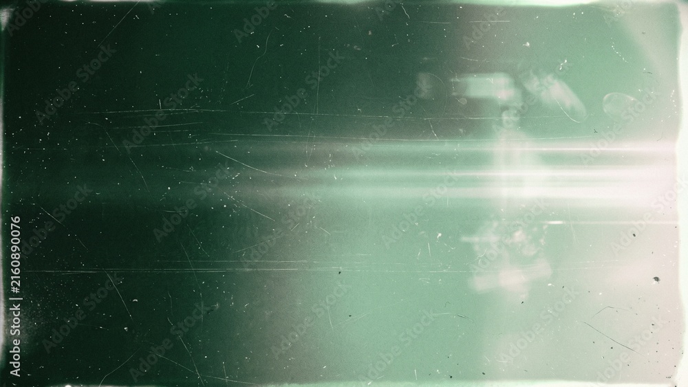 Fototapeta premium Old film texture with scratches, noise and light leaks. Realistic transparent overlay film texture in black-white, Distressed retro movie or photo negative effect of cinema nostalgia, dust and grain. 