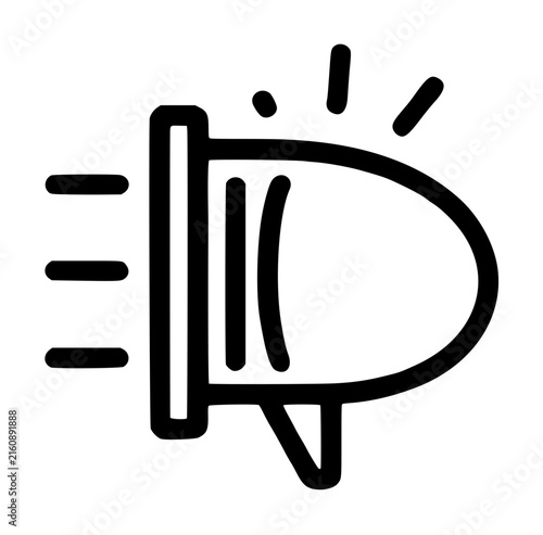 Foto Bold black line vector illustration of a megaphone icon announcing loud alert, s