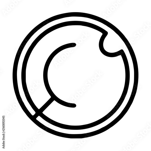 Obraz na plátne Hand-traced vector icon illustration of a magnifying glass search symbol, featur