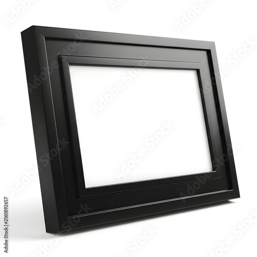 Modern black picture frame with empty space