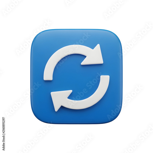 Obraz na płótnie Blue refresh circular arrow icon