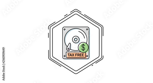 Tax free hard drive icon