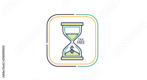 Tax free hourglass icon