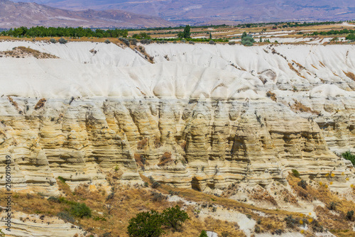 Cappadocia rock formations under clear sky. It represents geological heritage, outdoor exploration, sustainable tourism, nature connection and travel.