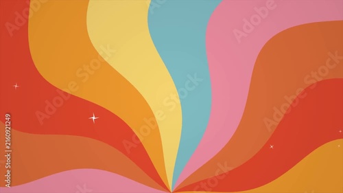70s Retro Wavy Sunburst Background