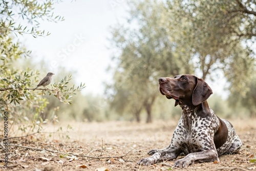 Spotted Dog Portrait Outdoors in Natural Woodland Setting