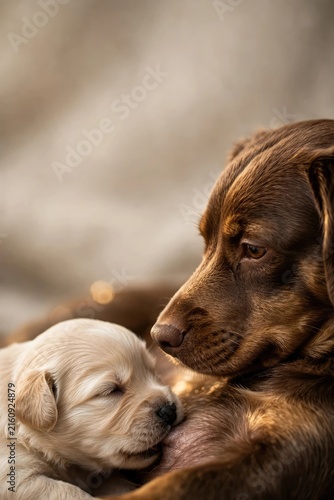 Sweet Canine Companionship Portrait Outdoors in Nature