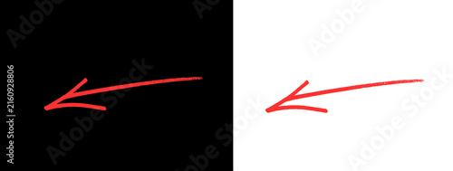 Obraz na plátně red arrow, spiral arrow, curly arrow, downward arrow, hand-drawn arrow, sketch a