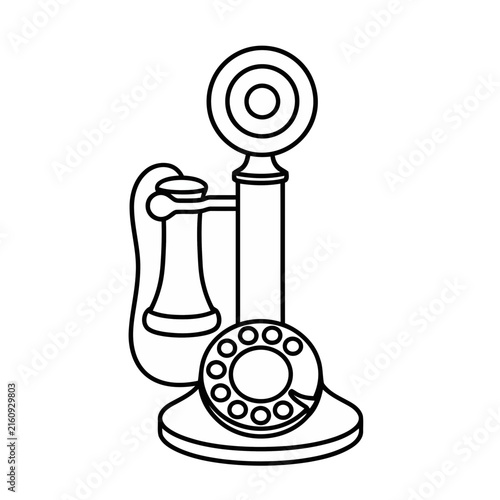 Vintage Candlestick Telephone Outline