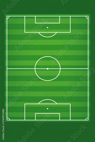 Electronic graphic of soccer field layout with pixelated style.