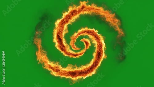 Fiery Swirls on Green Screen Background During Dynamic Motion for Creative Compositing