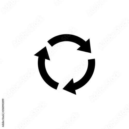Recycling arrow sign vector icon, circular recycle symbol for eco friendly green concept and waste management design