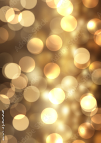 Abstract background with a golden bokeh lights design