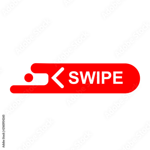 Swipe Left Arrow Button Icon in Red Design